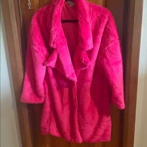 Dolls kill hot pink faux fur coat